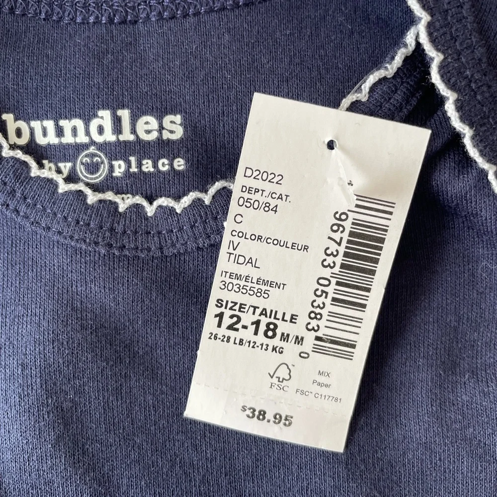 The Children's Place Blue/White Onesie Bundle